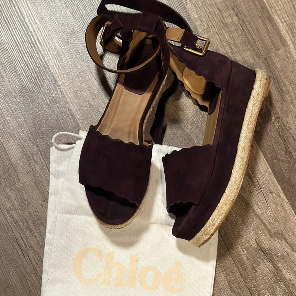 Authentic CHLOE Suede Wedge Espadrilles 💃🏻🌹🍷 - Picture 7 of 16